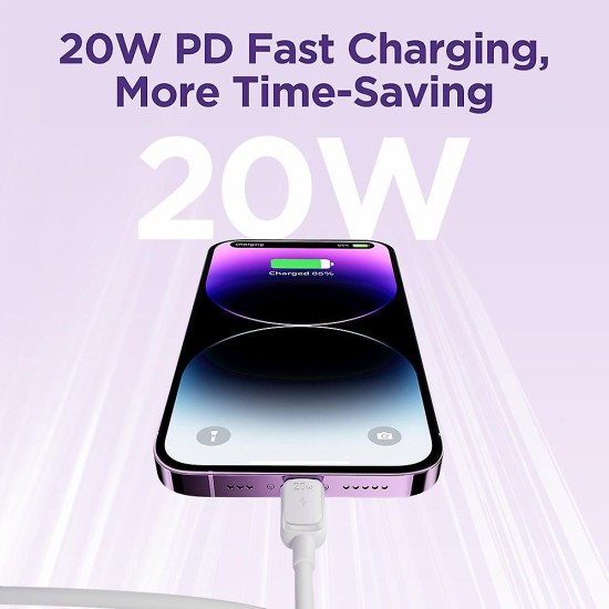 S-CL020A14 Multi-Color Series 20W Type-C to Lightning Fast Charging Data Cable 1.2m-White