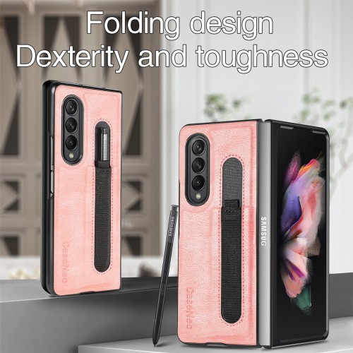 For Samsung Galaxy Z Fold 3 5G Leather Case Pink