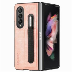 For Samsung Galaxy Z Fold 3 5G Leather Case Pink For Samsung Galaxy Z Fold 3 5G Leather Case Pink
