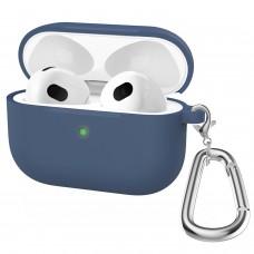 For Apple AirPods 3 Generation Silicone Case  With Keychain Blue