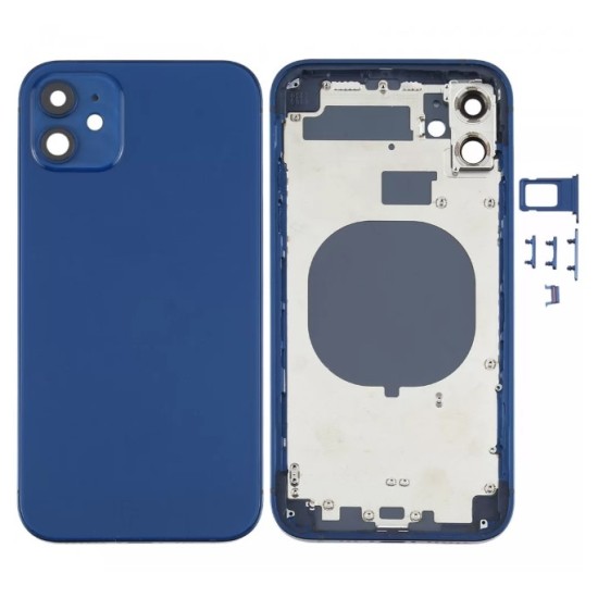 Replacement Back Glass Housing Frame Cover for iPhone 12 Blue