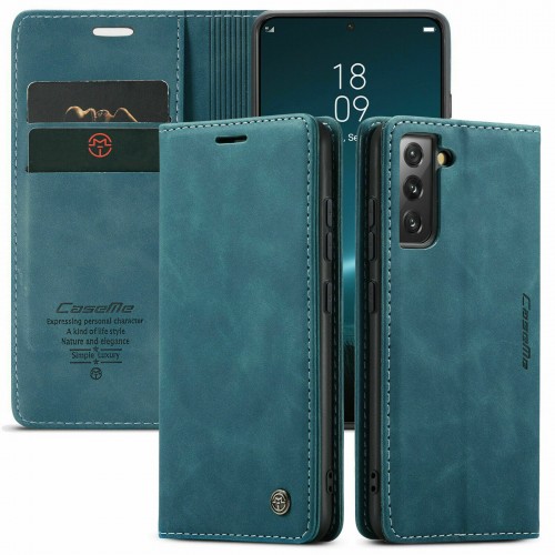 For Samsung Galaxy S22 Plus Flip Wallet Leather Magnetic Stand Case Cover Blue