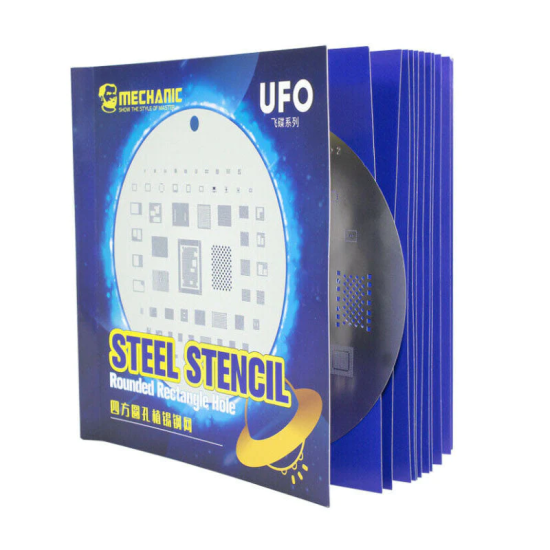 Mechanic Planting Paste Steel Stencil UFO Series 10 in 1 for iPhone IC