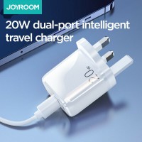 Joyroom - 20W USB Type C Dual Port Fast Charging UK Plug Power Adapter Charger | L-QP2011 - White