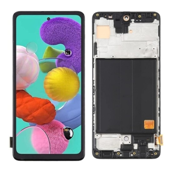 Full OLED | Samsung A51 A515F | With Frame | Screen Assembly | Black