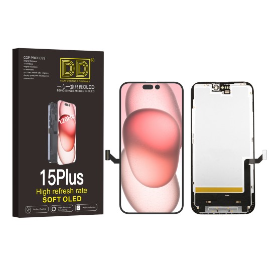 A.Replacement DD Premium Soft OLED Touch Screen for iPhone 15 Plus