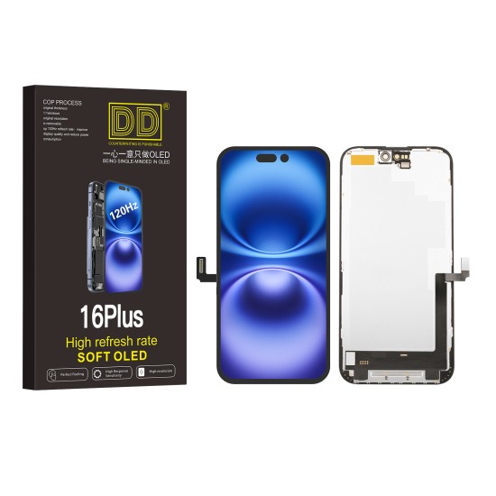 A.Replacement DD Soft OLED | For iPhone 16 Plus | IC Removable | Black A.Replacement DD Soft OLED | For iPhone 16 Plus | IC Removable | Black