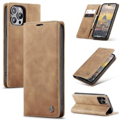 Caseme-013 Magnetic Card Case For iPhone 14 Pro Brown