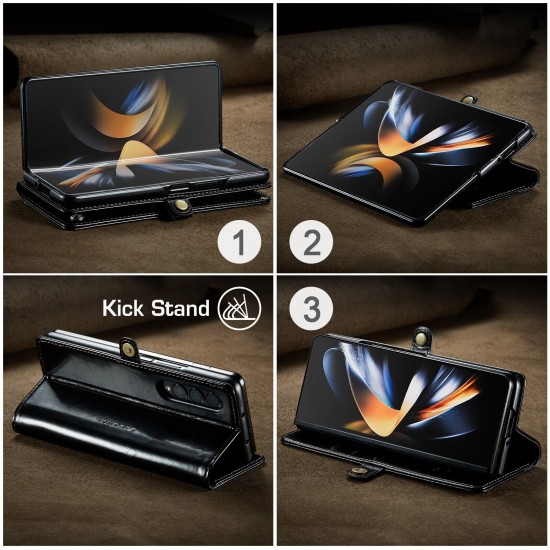 Caseme-003 Magnetic Card Case For Samsung Z Fold 4 Black