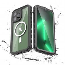 Redpepper IP68 Waterproof 360° Full Body Magnetic Case Cover for iPhone 14 Pro Black