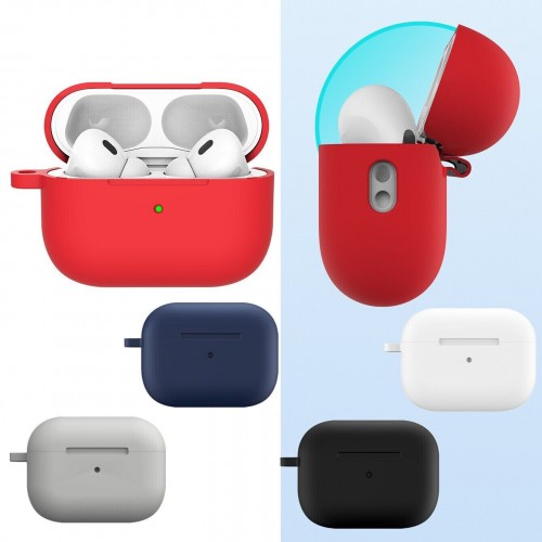 For Apple AirPods Pro 2 2nd Generation 2022 Shockproof Case Cover with Keychain Red