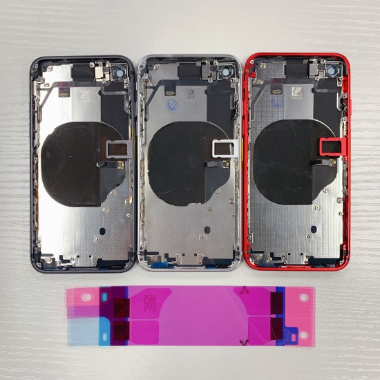 Replacement Rear Housing With Parts+Battery Glue For iPhone SE 2020 Red