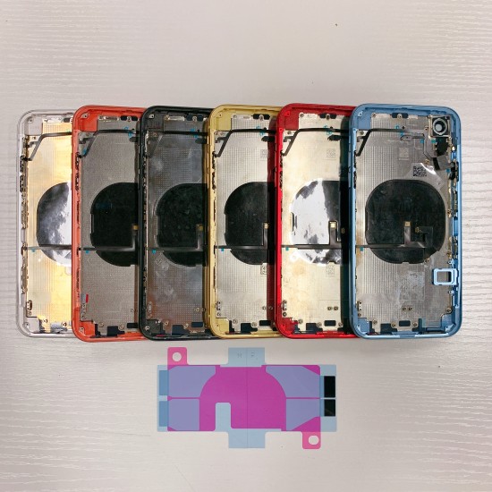 Replacement Rear Housing With Parts+Battery Glue For iPhone XR Coral Red