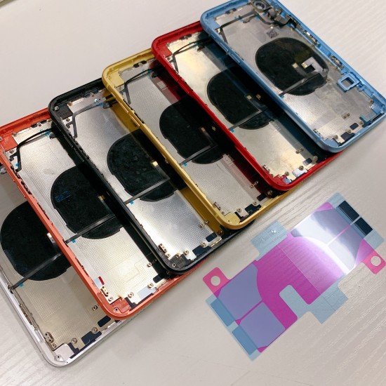 Replacement Rear Housing With Parts+Battery Glue For iPhone XR Coral Red