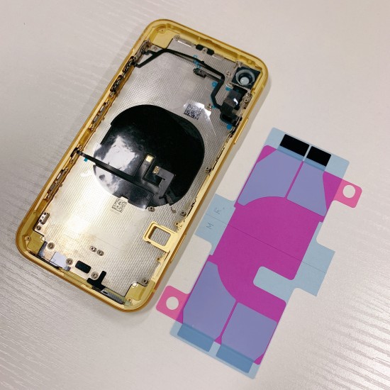 Replacement Rear Housing With Parts+Battery Glue For iPhone XR Yellow