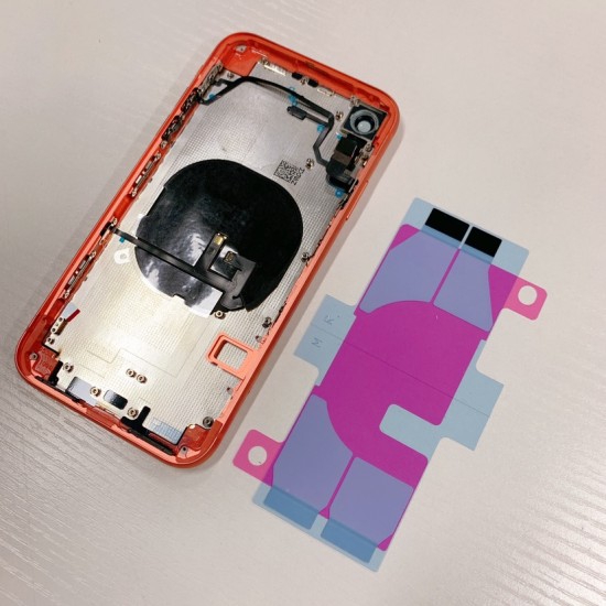 Replacement Rear Housing With Parts+Battery Glue For iPhone XR Coral Red