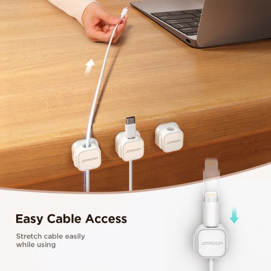 Joyroom JR-ZS368 Magnetic Cable Organizer (3pcs) White