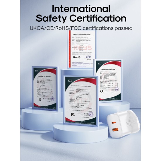 Joyroom JR-TCF05 Flash Series 20W A+C Dual Port Charger White(UK)