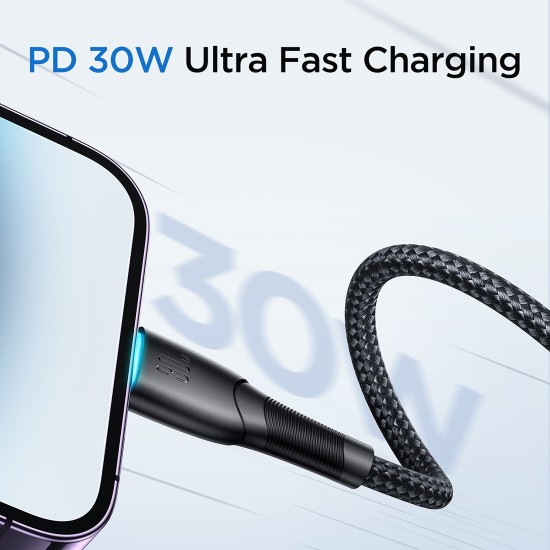 Joyroom SA32-CL3 Starry Series 30W Fast Charging Data Cable (Type-C to Lightning) 1m Black