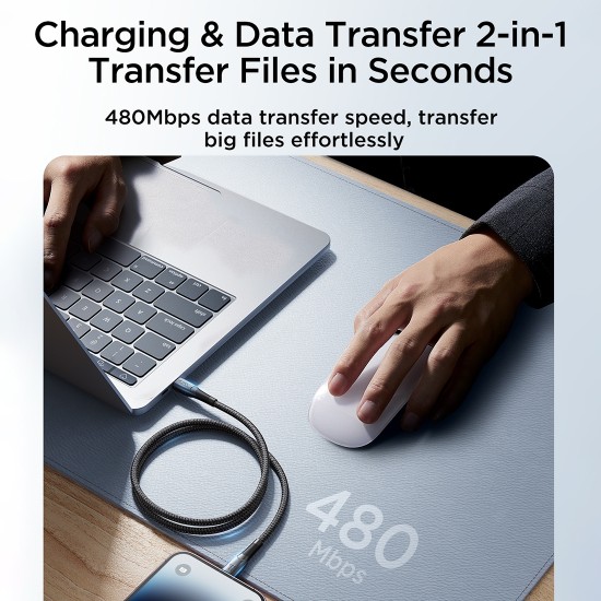 Joyroom SA32-CL3 Starry Series 30W Fast Charging Data Cable (Type-C to Lightning) 1m Black