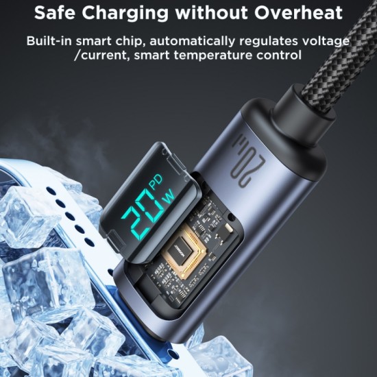 S-CL020A16 Prism Series 20W Type-C to Lightning Digital Display Fast Charging Data Cable 1.2m Black S-CL020A16 Prism Series 20W Type-C to Lightning Digital Display Fast Charging Data Cable 1.2m Black