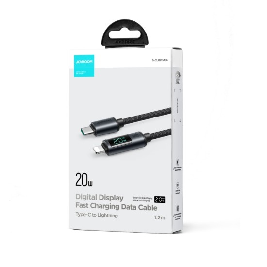 S-CL020A16 Prism Series 20W Type-C to Lightning Digital Display Fast Charging Data Cable 1.2m Black S-CL020A16 Prism Series 20W Type-C to Lightning Digital Display Fast Charging Data Cable 1.2m Black