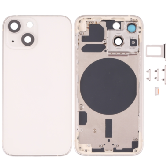 Replacement Back Glass Housing Frame Cover for iPhone 13 Mini White
