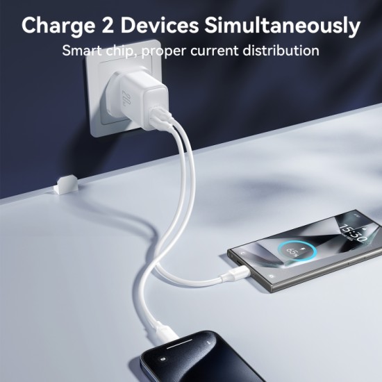 Joyroom JR-TCF21 20W Dual-Port (A+C) Charger White (UK)