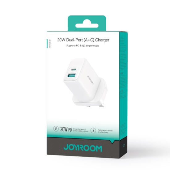 Joyroom JR-TCF21 20W Dual-Port (A+C) Charger White (UK)