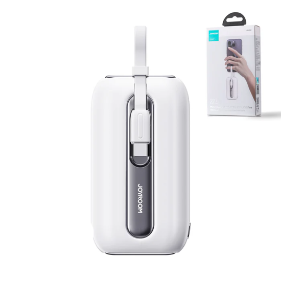 Joyroom JR-L012 Colorful Series 22.5W mini Power Bank with Dual Cables 10000mAh-White Joyroom JR-L012 Colorful Series 22.5W mini Power Bank with Dual Cables 10000mAh-White