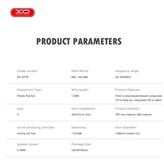 XO | EP76 | Original Series lightning Digital Talking Headset | 4 Generation Cracked | White