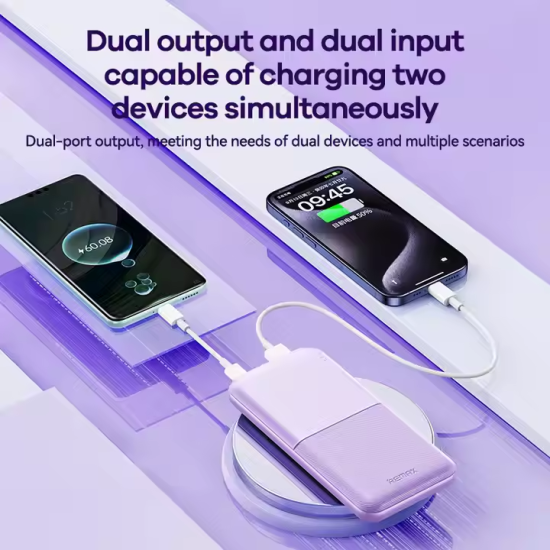 Remax | RPP-23 | Lango II Series 2.4A Power Bank | 10000mAh | Purple Remax | RPP-23 | Lango II Series 2.4A Power Bank | 10000mAh | Purple
