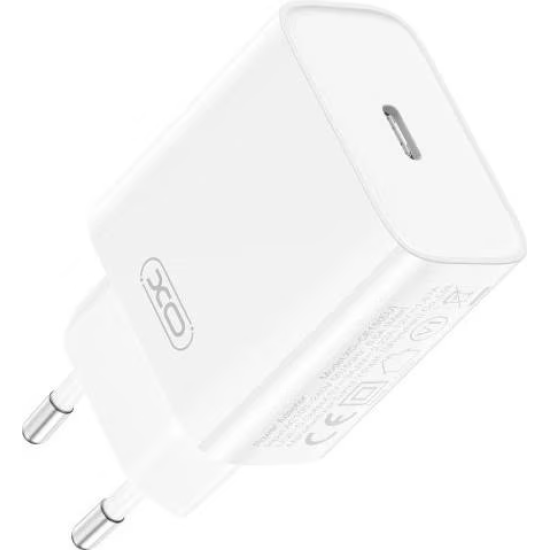 XO | Charger | PD20W USB-C fast charging charger with Lightning cable | White