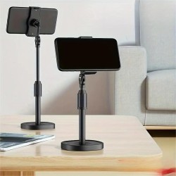 A6 Adjustable Telescopic Desktop Phone Holder Black