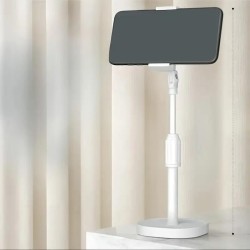 A6 Adjustable Telescopic Desktop Phone Holder White