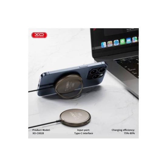 XO CX028 Zinc alloy with rear bracelet Holder 15W Wireless Charger Black XO CX028 Zinc alloy with rear bracelet Holder 15W Wireless Charger Black