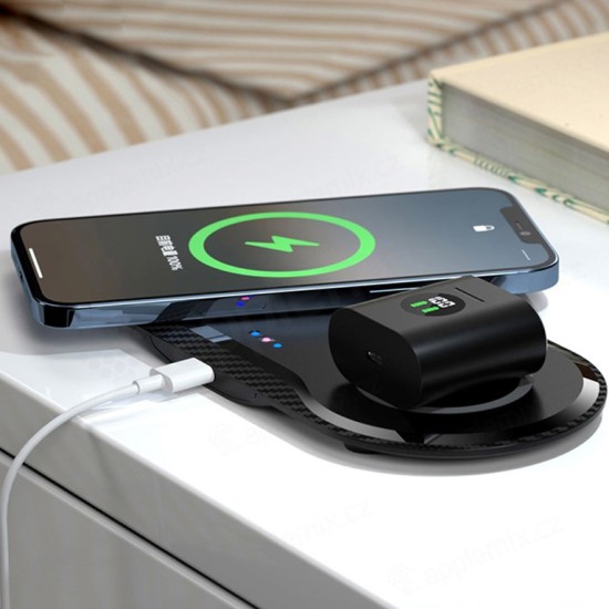 XO | WX025 | 2in1 Desktop Wireles Charger | 20W | Black