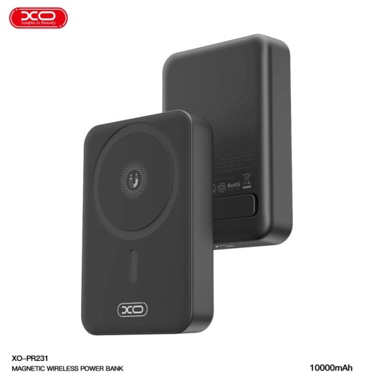 XO PR231 Magnetic 15W wireless charging+PD20W fast charging with a word holder 10000mAh Black XO PR231 Magnetic 15W wireless charging+PD20W fast charging with a word holder 10000mAh Black