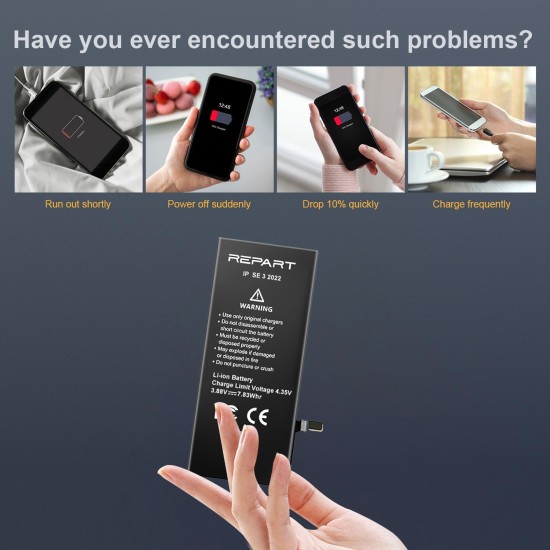 REWA - REPART | Replacement Battery | For iPhone SE 3