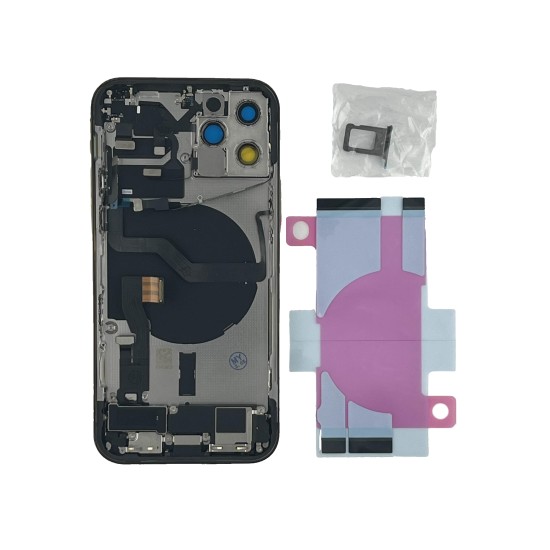 Replacement Original Rear Housing With Parts+Battery Glue For iPhone 12 Pro Black