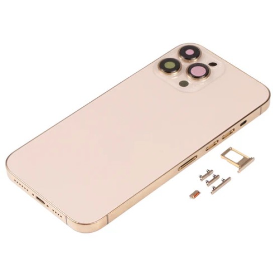 Replacement Original Rear Housing With Parts+Battery Glue For iPhone 13 Pro Gold