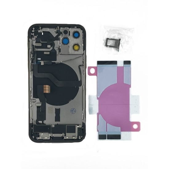ip 12 Pro Back Housing Assembly- with logo& CE Mark S+ Grade - Space Grey