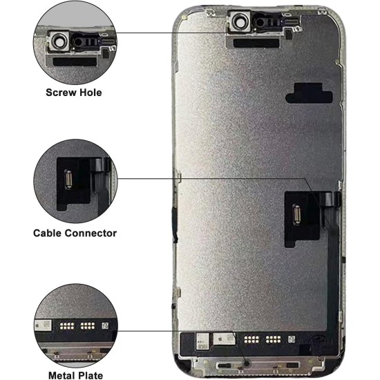 Replacement DD Soft OLED No IC for iPhone 16 Pro Black