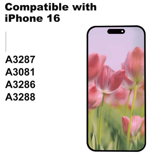 DD | Replacement Soft OLED | For iPhone 16 | IC Removable | Black