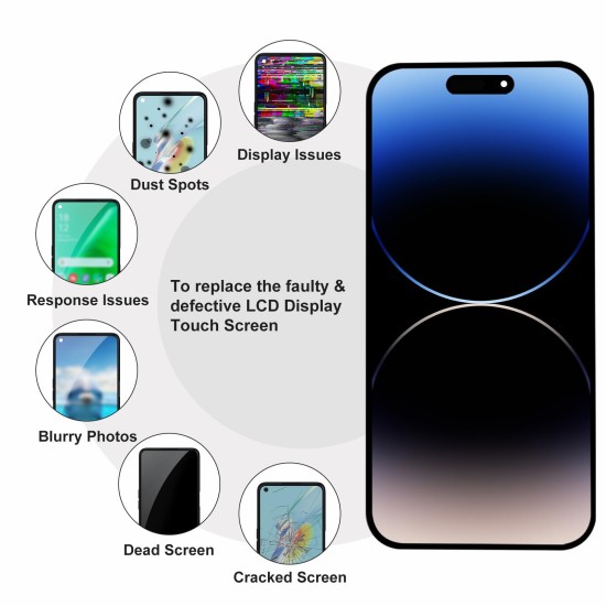 DD | Replacement Soft OLED | For iPhone 16 | IC Removable | Black