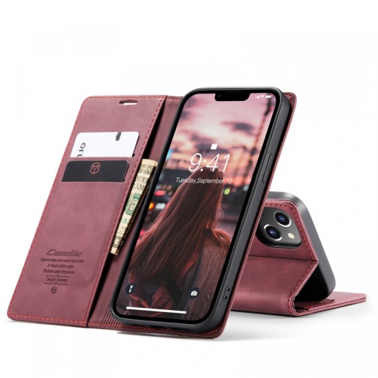 Caseme-013 Magnetic Card Case For iPhone 15 Pro Red