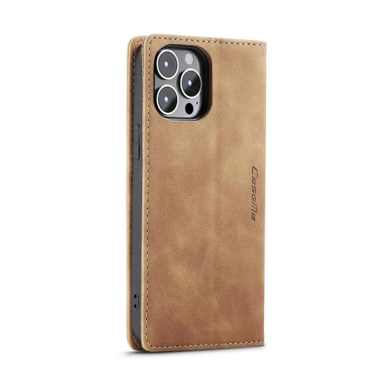Caseme-013 Magnetic Card Case For iPhone 15 Pro Brown