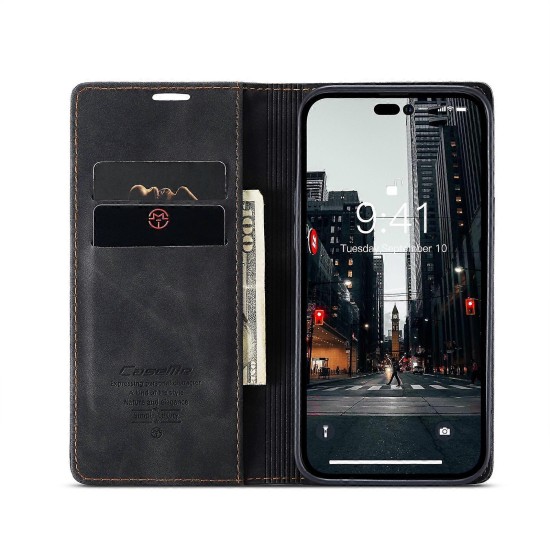Caseme-013 Magnetic Card Case For iPhone 15 Pro Max Black