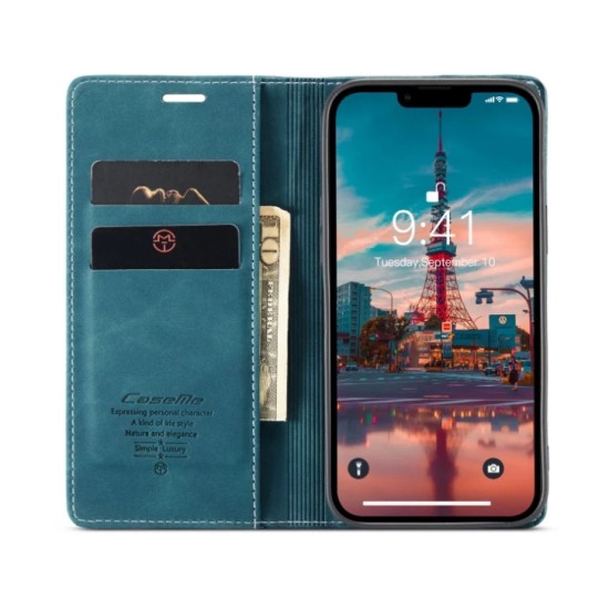 Caseme-013 Magnetic Card Case For iPhone 15 Plus Blue Caseme-013 Magnetic Card Case For iPhone 15 Plus Blue