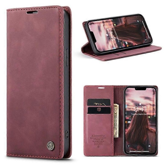 Caseme-013 Magnetic Card Case For iPhone 15 Plus Red